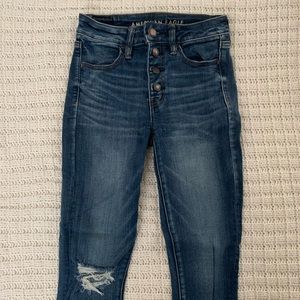 American Eagle High Waisted Distressed Jeggings